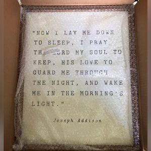 NWT Country Door Now I Lay Me Down To Sleep Wood Framed Wall Art